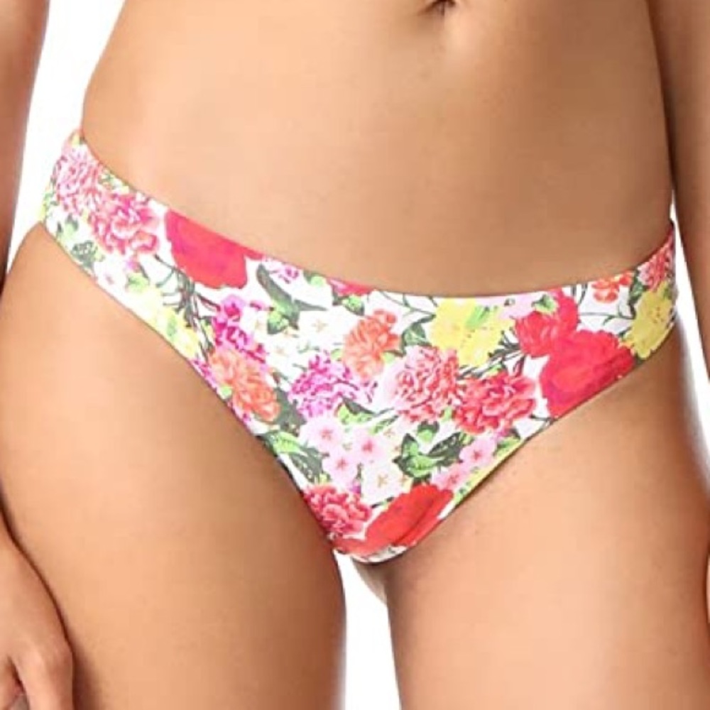 PilyQ Eden Basic Ruched Full Bottom Floral NWT Sm.